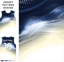 Canvas Print - Abstract blue light concept vector jersey pattern template for printing or sublimation sports uniforms football volleyball basketball e-sports cycling and fishing Free Vector.