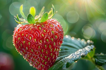 Wall Mural - Vibrant Close-Up of Juicy Strawberries