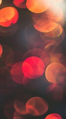 Wall Mural - red bokeh, circular pattern around the edge, bright and airy.
