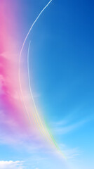 Wall Mural - Digital technology rainbow color contrails abstract poster background