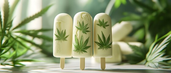 Wall Mural - Cannabis Leaf Popsicles.