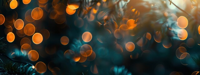 Wall Mural - bokeh, circular pattern around the edge, bright and airy.