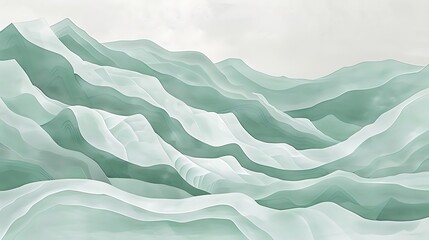 Wall Mural - Abstract Green Mountain Landscape