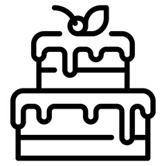 Wall Mural - cake outline icon