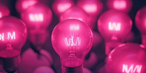 Canvas Print - Pink Light Bulbs WM