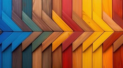 Wall Mural - Vibrant Wooden Color Palette Arrow Design