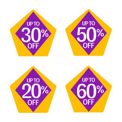 Sticker - set of  discount sale labels new  modern design