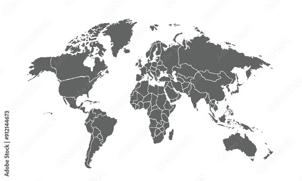 World map isolated on white background. for website layouts, background ...