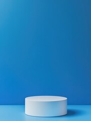 Poster - White Pedestal on Blue Surface