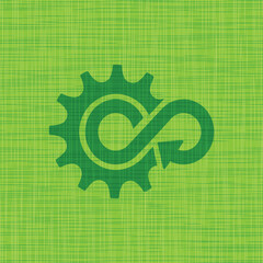 Wall Mural - circular economy icons on green background	