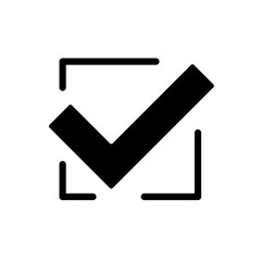 Canvas Print - check mark icon. black check mark on white background. approved symbol. vector illustration