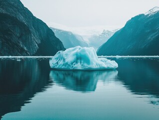 Sticker - Large iceberg on lake