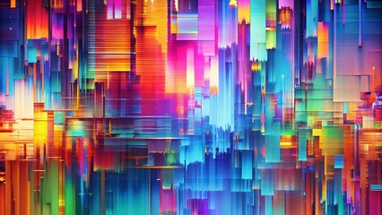 Wall Mural - Ephemeral Glitch: A Symphony of Digital Disarray  Generative AI