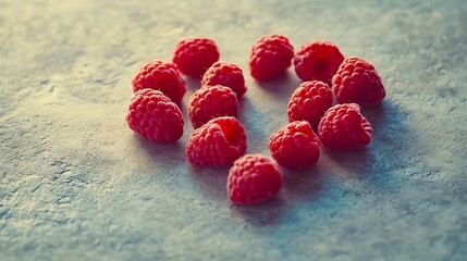 Wall Mural - A bunch of raspberries sitting on top of a table