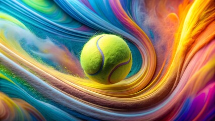 a dynamic abstract representation of a tennis ball's trajectory generative ai