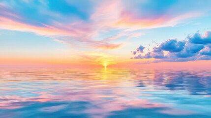 Canvas Print - Pastel Sunset Reflection on Water.