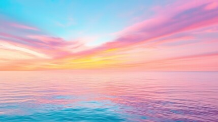 Sticker - Pink and Blue Sunset Reflected on Calm Water.