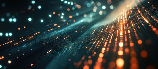Abstract background of digital technology and corporate business with particles for presentations and broadcasts