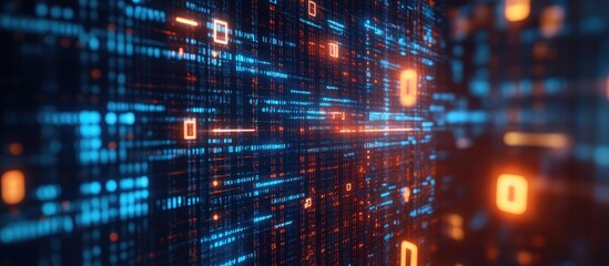 Binary code technology background featuring programming concepts for online security data privacy encryption and network protection in digital technology and cybersecurity