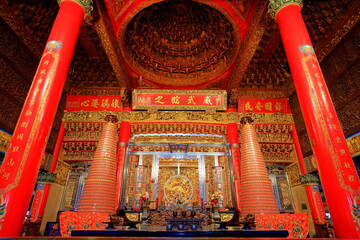 sicao dazhong temple, taoist temple with dragon roof carvings at dazhong rd, annan district, tainan,