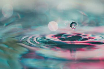 Canvas Print - Rain drop on water surface