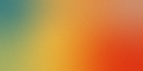 Wall Mural - Red orange yellow purple blue gradient with vibrant grainy texture. Retro noise texture with rough grain and noise. Pink to Orange Gradient with Fine Grain.