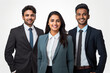 © PRASANNAPIX - young indian business people standing together on white background