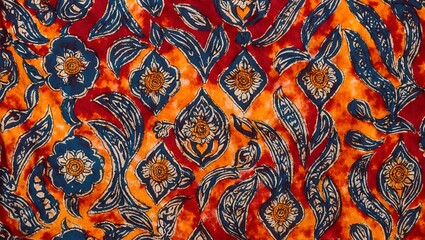 Wall Mural - example of a batik cloth image for clothing design