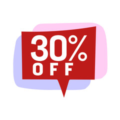 Sticker - 30 percent discount business tag