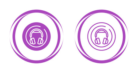 Canvas Print - Headphones Circle Vector Icon