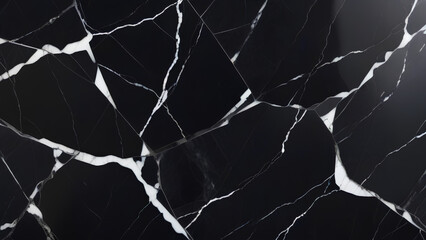 Wall Mural - Elegant black marble background with intricate white veining ideal for luxurious interior decor