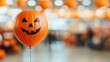 © Panuma - A cheerful Halloween balloon with a pumpkin face, perfect for festive decorations and celebrations.
