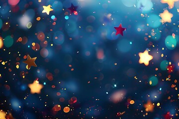 Wall Mural - Festive Sparkles and Stars Background