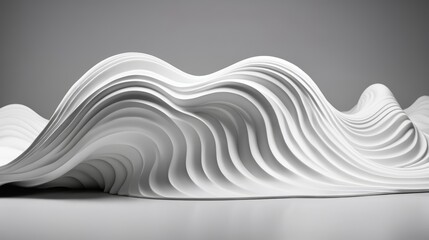 White Sculpture With Wavy Lines
