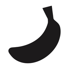 Wall Mural - black and white silhouette of a banana. vector illustration