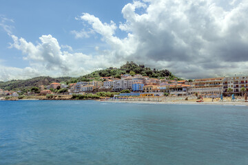 Fototapete - View of the popular beach seaside village of San Vito Chietino, Chieti province, Abruzzo, Italy.