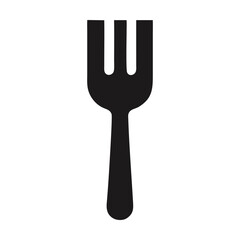 Wall Mural - black and white silhouette of a fork. vector illustration