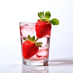 Poster - strawberry-in-water-glass 