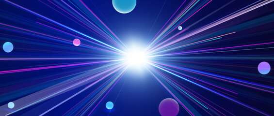 Wall Mural - cosmic ray explosion blue purple luminous technology background