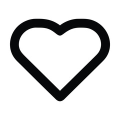 Wall Mural - black and white heart shape outline icon. vector illustration