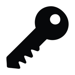 Wall Mural - simple black and white key silhouette illustration. vector illustration