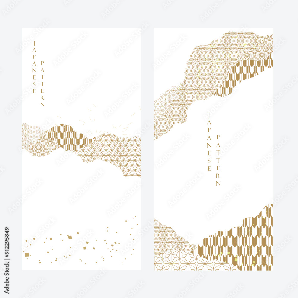 Japanese Line Pattern Top Japanese template vector. Line pattern in Asian style with Japanese ...