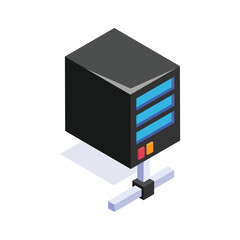Wall Mural - Network server isometric icon, crucial for data management and online services
