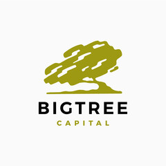 Big Tree Silhouette Growth Logo Vector icon illustration