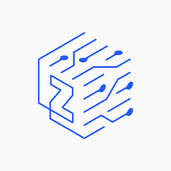 Wall Mural - z letter cube tech logo vector icon illustration