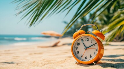 Summertime Concept - Alarm on a tropical beach