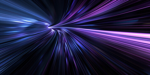 Dark Space Abstract Background with a Line Bending Through Technology, Transportcore Style, Rollerwave Aesthetic, Featuring Glossy Dark Blue and Violet Hues, High-Speed Sync, and Hard Focus Lens Effec