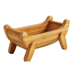 Wall Mural - A wooden pig feeder on transparent background