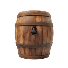 Wall Mural - A wooden rainwater collection barrel on transparent background