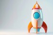© julija - whimsical 3d illustration of a colorful cartoonstyle rocket ready for liftoff set against a crisp white background